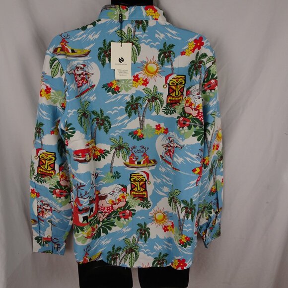 SSLR Men's Collection Christmas Hawaiian Button Up Shirt Size M - Picture 2 of 7